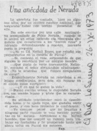 Una anécdota de Neruda