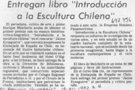 Entregan libro "Introducción a la escultura chilena".