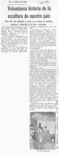 Voluminosa historia de la escultura de nuestro país.