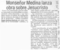 Monseñor Medina lanza obra sobre Jesucristo.