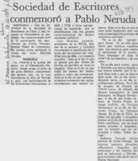 Sociedad deEescritores conmemoró a Pablo Neruda.