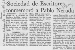 Sociedad deEescritores conmemoró a Pablo Neruda.