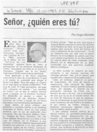 Señor, ¿quién eres tú?