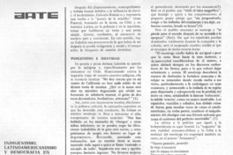 Indigenismo, latinoamericanismo y democracia en Gabriela Mistral