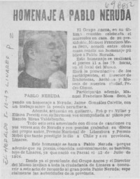 Homenaje a Pablo Neruda.