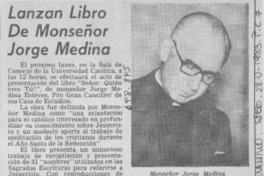 Lanzan libro de Monseñor Jorge Medina.
