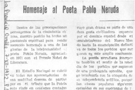Homenaje al poeta Pablo Neruda.