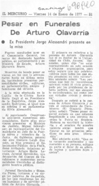 Pesar en funerales de Arturo Olavarría.