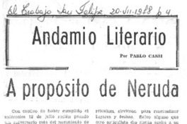 A propósito de Neruda