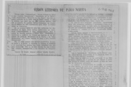 Visión literaria de Pablo Neruda.