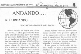 Hace ocho años murió el poeta --