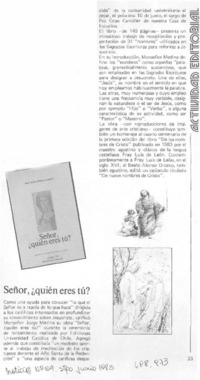 Señor, ¿quién eres tú?