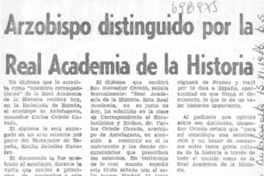 Arzobispo distinguido por la Real Academia de la Historia.