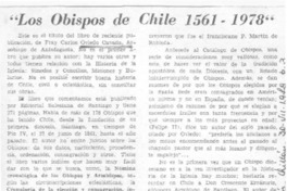 Los obispos de Chile 1561-1978"