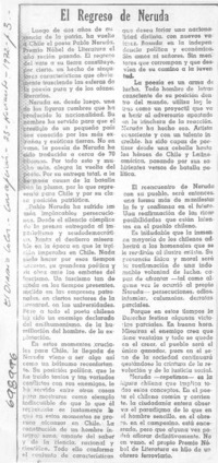El regreso de Neruda.
