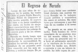 El regreso de Neruda.