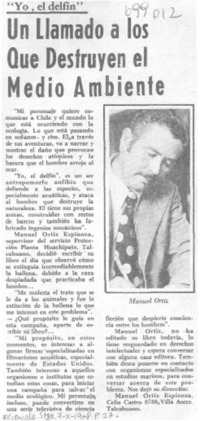 Un llamado a los que destruyen el medio ambiente.