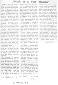 Neruda en el liceo "Hansen"
