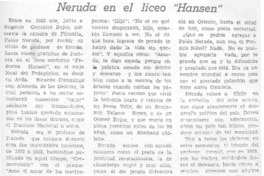 Neruda en el liceo "Hansen"