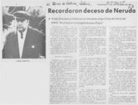Recordaron deceso de Neruda.