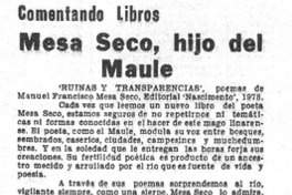 Mesa Seco, hijo del Maule