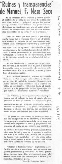"Ruinas y transparencias" de Manuel F. Mesa Seco