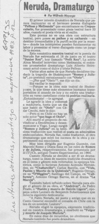 Neruda, dramaturgo
