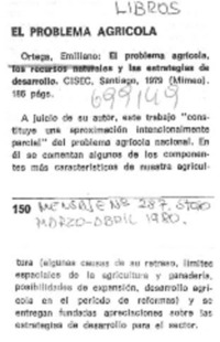 El problema agrícola.