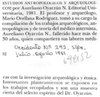 Estudios antropológicos y arqueológicos.