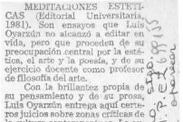 Meditaciones estéticas.