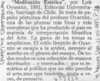 Meditación estética.