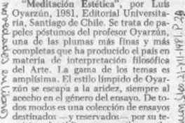 Meditación estética.