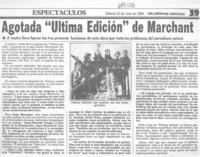 Agotada "Última edición" de Marchant.