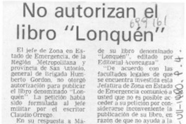 No autorizan el libro "Lonquén".