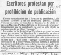 Escritores protestan por prohibición de publicación.