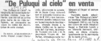 De Puluqui al cielo" en venta.