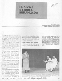 La divina Gabriela, humanizada
