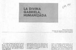 La divina Gabriela, humanizada