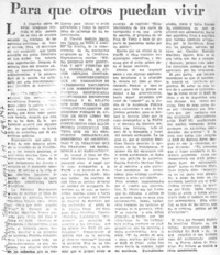 Para que otros puedan vivir.