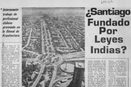 ¿Santiago fundado por leyes indias?