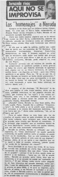 Los "homenajes" a Neruda