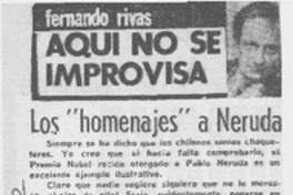 Los "homenajes" a Neruda
