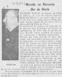 Neruda, en Varsovia, flor de fiesta.