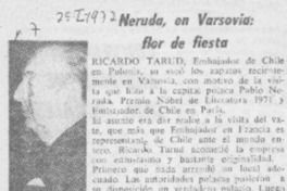 Neruda, en Varsovia, flor de fiesta.