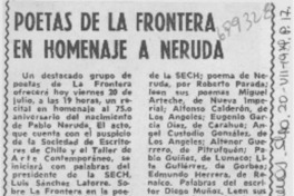 Poetas de la fontera en homenaje a Neruda.