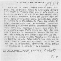 La muerte de Neruda.