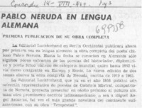 Pablo Neruda en lengua Alemana.