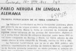 Pablo Neruda en lengua Alemana.