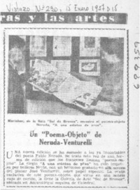Un "Poema-objeto" de Neruda-Venturelli.