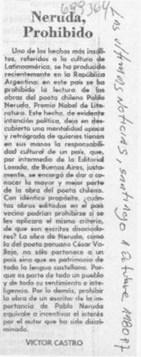 Neruda, prohibido